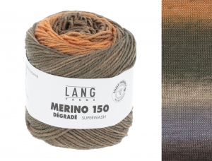 Lang Yarns Merino 150 Dégradé - Pelote de 50 gr - Coloris 0006 orange/marron/gris