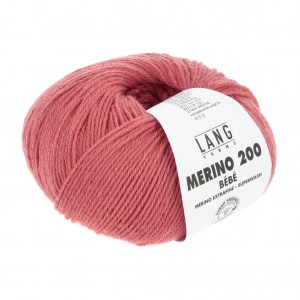 Lang Yarns Merino 200 Bébé - Pelote de 50 gr - Coloris 0365 Framboise