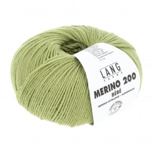 Lang Yarns Merino 200 Bébé - Pelote de 50 gr - Coloris 0417 Vert Clair