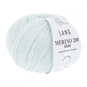 Lang Yarns Merino 200 Bebe - Pelote de 50 gr - Coloris 0579 Turquoise Bébé