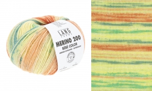 Lang Yarns Merino 200 Bebe Color - Pelote de 50 gr - Coloris 0603 Jaune/Melon/Turquoise