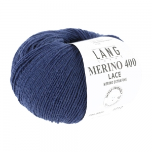 Lang Yarns Merino 400 Lace - Pelote de 25 gr - Coloris 0035 Bleu Marine