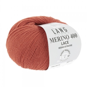 Lang Yarns Merino 400 Lace - Pelote de 25 gr - Coloris 0075 Marron-Orange