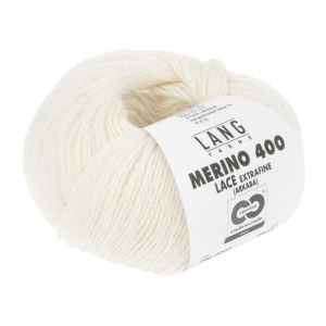 Lang Yarns Merino 400 Lace - Pelote de 25 gr - Coloris 0094 Écru