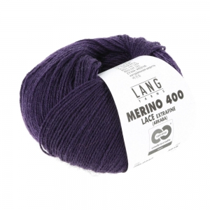 Lang Yarns Merino 400 Lace - Pelote de 25 gr - Coloris 0347 Violet Mélangé