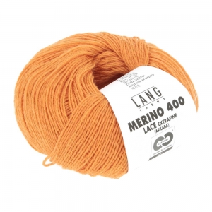 Lang Yarns Merino 400 Lace - Pelote de 25 gr - Coloris 0359 Mandarine Mélangé