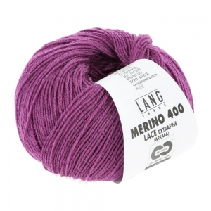 Lang Yarns Merino 400 Lace - Pelote de 25 gr - Coloris 0366 Fuchsia Mélangé
