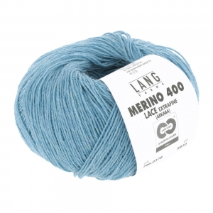 Lang Yarns Merino 400 Lace - Pelote de 25 gr - Coloris 0378 Turquoise Mélangé