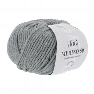 Lang Yarns Merino 50 - Pelote de 100 gr - Coloris 0003 Gris Clair Mélangé