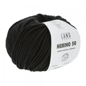 Lang Yarns Merino 50 - Pelote de 100 gr - Coloris 0004 Noir