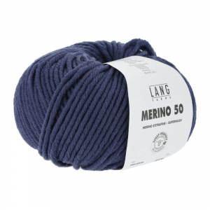 Lang Yarns Merino 50 - Pelote de 100 gr - Coloris 0034 Jeans Foncé