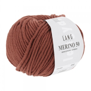 Lang Yarns Merino 50 - Pelote de 100 gr - Coloris 0087 Brique