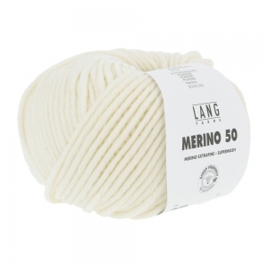Lang Yarns Merino 50 - Pelote de 100 gr - Coloris 0094 Écru