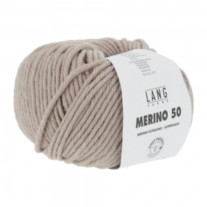 Lang Yarns Merino 50 - Pelote de 100 gr - Coloris 0122 Beige Mélangé