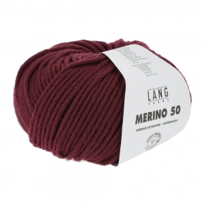 Lang Yarns Merino 50 - Pelote de 100 gr - Coloris 0164 Bordeaux