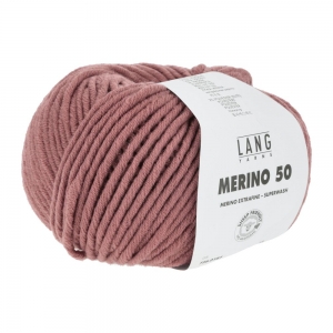 Lang Yarns Merino 50 - Pelote de 100 gr - Coloris 0187 Bois De Rose