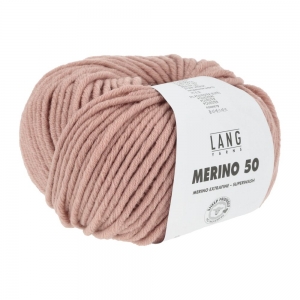 Lang Yarns Merino 50 - Pelote de 100 gr - Coloris 0209 Poudre Rose