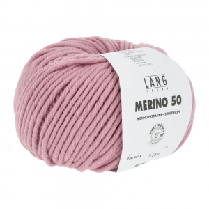 Lang Yarns Merino 50 - Pelote de 100 gr - Coloris 0219 Rosé
