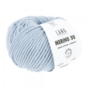 Lang Yarns Merino 50 - Pelote de 100 gr - Coloris 0220 Bleu Baby