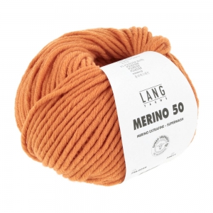 Lang Yarns Merino 50 - Pelote de 100 gr - Coloris 0259 Orange