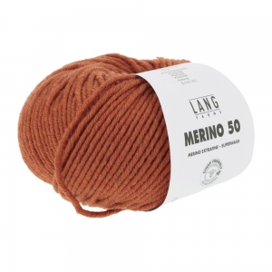 Lang Yarns Merino 50 - Pelote de 100 gr - Coloris 0359 Orange Mélangé