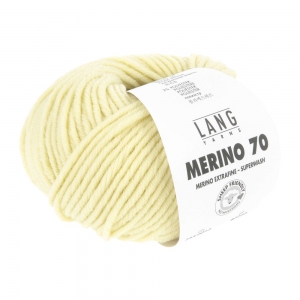 Lang Yarns Merino 70 - Pelote de 50 gr - Coloris 0012 Jaune Baby