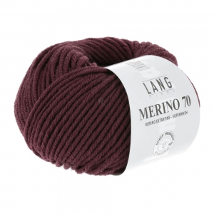 Lang Yarns Merino 70 - Pelote de 50 gr - Coloris 0164 Bordeaux