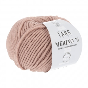 Lang Yarns Merino 70 - Pelote de 50 gr - Coloris 0209 Poudre Rose