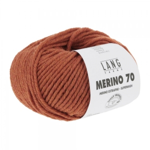 Lang Yarns Merino 70 - Pelote de 50 gr - Coloris 0359 Orange Mélangé