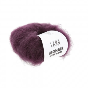 Lang Yarns Mohair Luxe Lame - Pelote de 25 gr - Coloris 0180 Argent - Aubergine