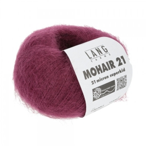 Lang Yarns Mohair 21 - Pelote de 25 gr - Coloris 0061 Bourgogne
