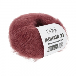Lang Yarns Mohair 21 - Pelote de 25 gr - Coloris 0063 Rouge Foncé