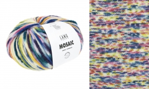 Lang Yarns Mosaic - Pelote de 100 gr - Coloris 0011 Mauve/Pétrole/Bleu Roi/Violet