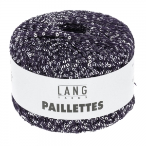 Lang Yarns Paillettes - Pelote de 25 gr - Coloris 0035 Bleu Marine-Argent