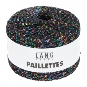 Lang Yarns Paillettes - Pelote de 25 gr - Coloris 0104 Noir/Multicolor