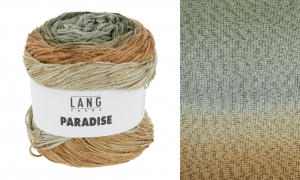 Lang Yarns Paradise - Pelote de 100 gr - Coloris 0097 Olive/Cognac