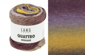 Lang Yarns Quattro Dégradé - Pelote de 100 gr - Coloris 0001 Lilas/Jaune