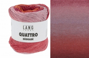 Lang Yarns Quattro Dégradé - Pelote de 100 gr - Coloris 0002 Fuchsia/Rouge/Rose