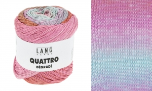 Lang Yarns Quattro Dégradé - Pelote de 100 gr - Coloris 0015 Rose/Menthe/Orange