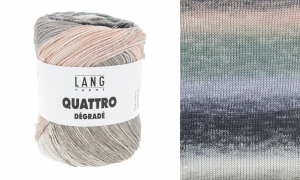 Lang Yarns Quattro Dégradé - Pelote de 100 gr - Coloris 0020 Noir/Grisvert/Lilas