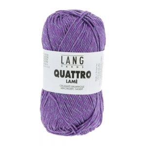 Lang Yarns Quattro Lamé - Pelote de 50 gr - Coloris 0146 Violet Moyen