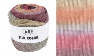Lang Yarns Silk Color  - Pelote de 100 gr - Coloris 0005 Orange/Bordeaux/Rouge