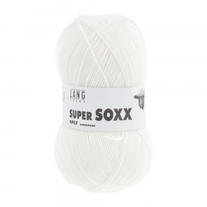 Lang Yarns Super Soxx 4-ply - Pelote de 100 gr - Coloris 0001 Blanc