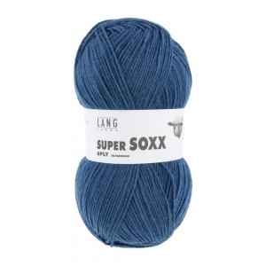 Lang Yarns Super Soxx 6-ply - Pelote de 150 gr - Coloris 0010 Bleu Acier