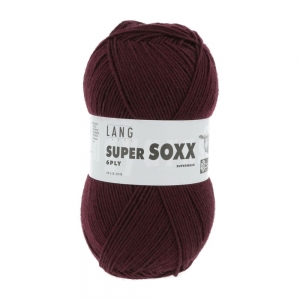 Lang Yarns Super Soxx 6 fils - Pelote de 150 gr - Coloris 0064 Bordeaux