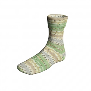 Lang Yarns Super Soxx Bamboo Color 4-ply - Pelote de 100 gr - Coloris 0514 Vert/Gris 1144 Kinglet