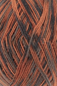 Lang Yarns Super Soxx Color 4 Fils - Pelote de 100 gr - Coloris 0247 Rouille/Bleu 1101 Passionfruit