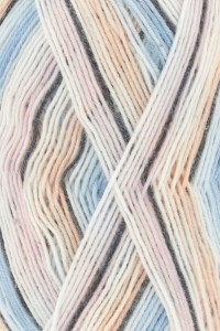 Lang Yarns Super Soxx Color 4 Fils - Pelote de 100 gr - Coloris 0310 Bleu/Rouge/Orange 1111 Höhle