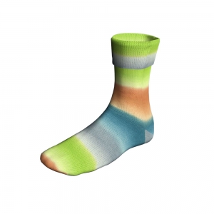 Lang Yarns Super Soxx Color 4-ply - Pelote de 100 gr - Coloris 0508 Lémon/Pétroel/Beige 1143 Key West