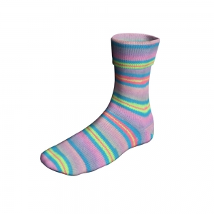 Lang Yarns Super Soxx Color 4-ply - Pelote de 100 gr - Coloris 0518 Rose/Turquoise/Lémon 1145 Dancing Queen